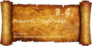 Mogyoró Gyöngyi névjegykártya
